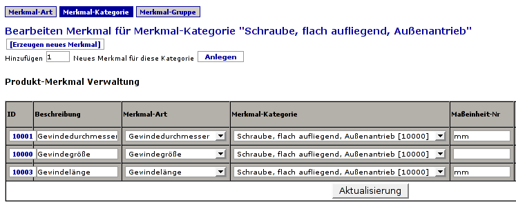 Sachmerkmale